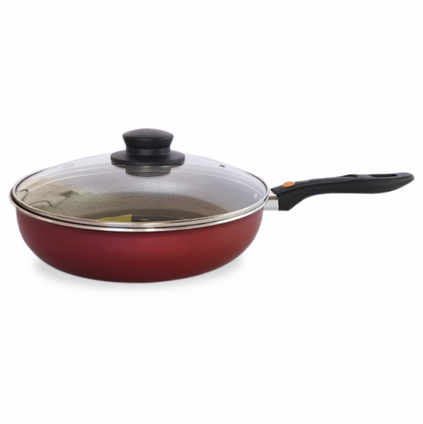 Frigideira Supra Alta Antiaderente com Tampa Cereja 24cm 2,5 Litros MTA F-02