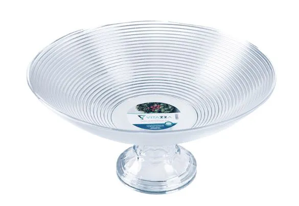 Centro de Mesa Vitazza Espiral com Pé de Vidro - 26x13cm